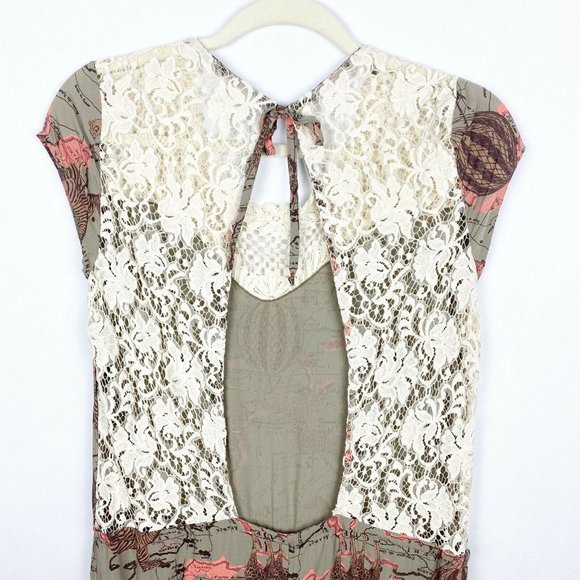 Maaji Floral Lace Maxi Dress - Cream and Brown - Picture 5 of 7